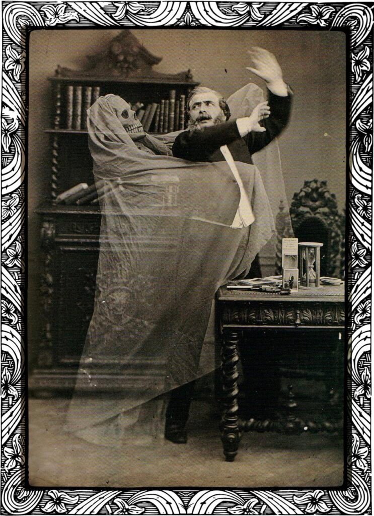 Victorian ghost photography. Henri Robin et un spectre.