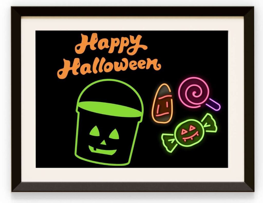 Halloween Artwork, Neon Candy Print