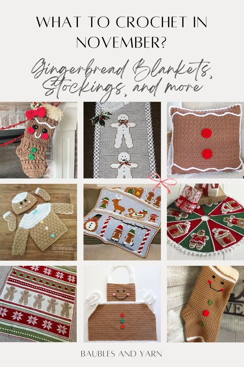 Baubles and Yarn - Gingerbread Crochet Patterns Blankets, Stockings, etc.