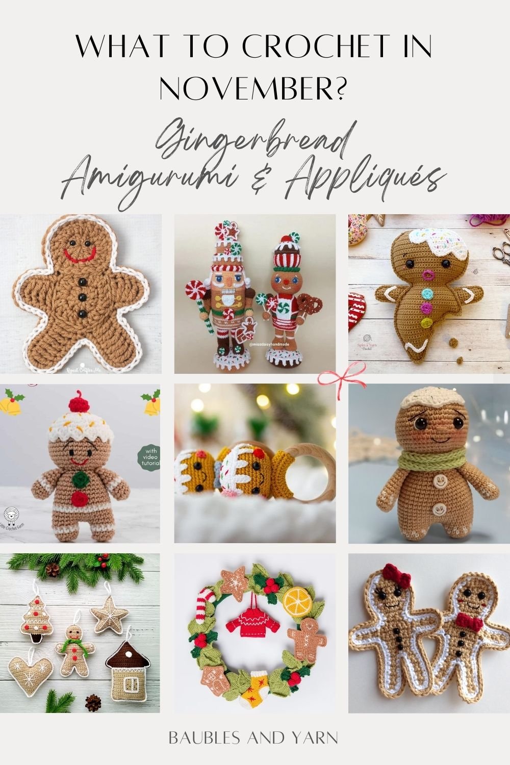 Baubles and Yarn - Gingerbread Crochet Patterns, Amigurumi and Appliques