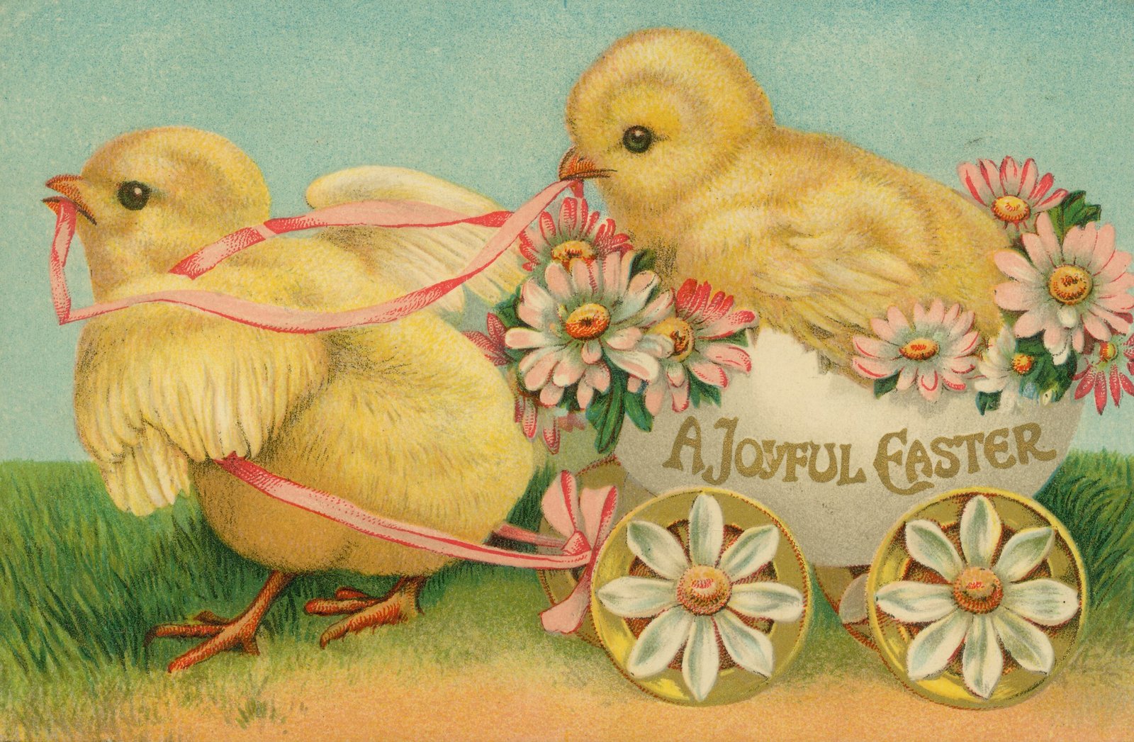 A Joyful Easter. Vintage Spring & Easter Art.