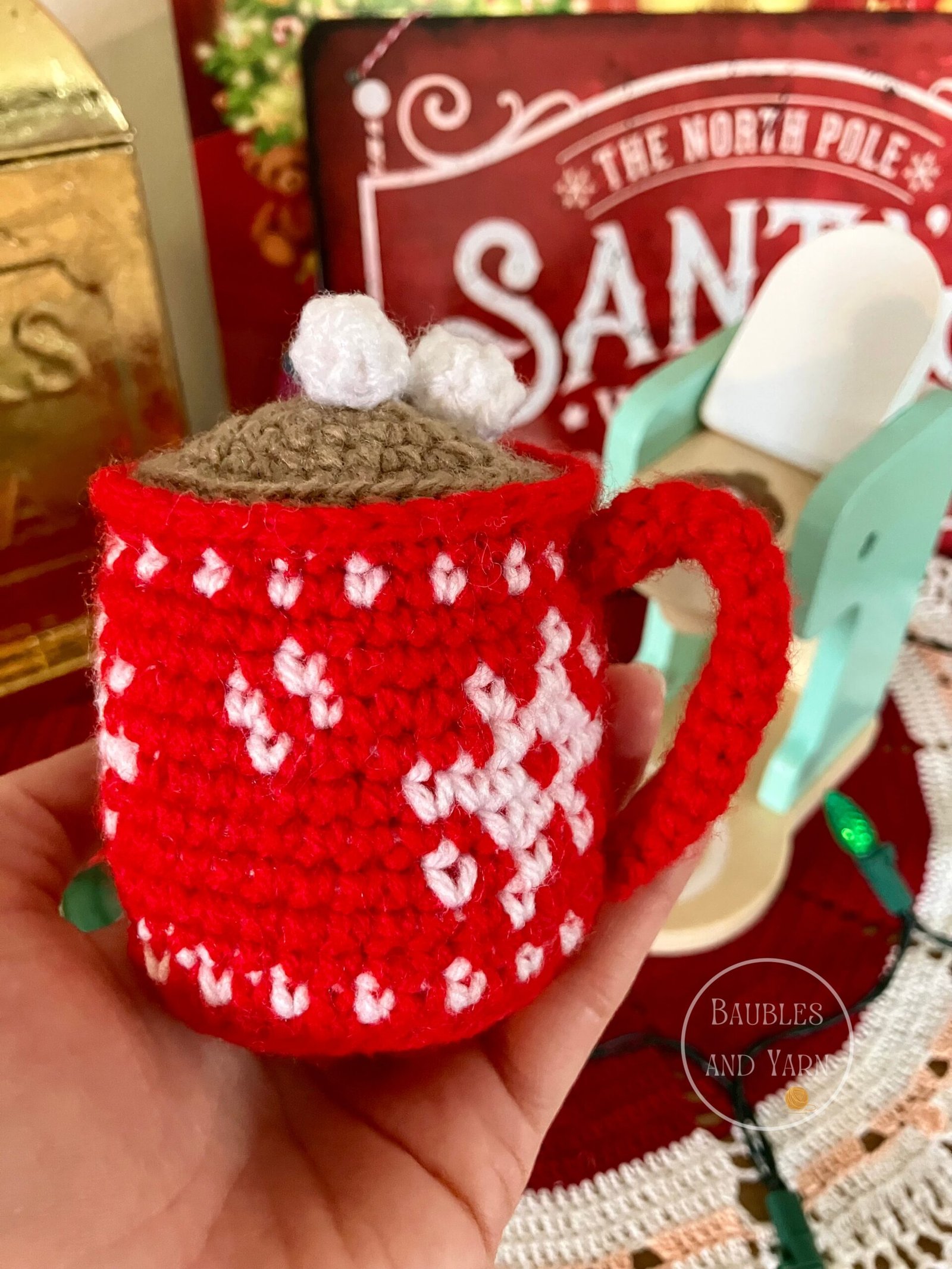 Snowflake Crochet Mug 