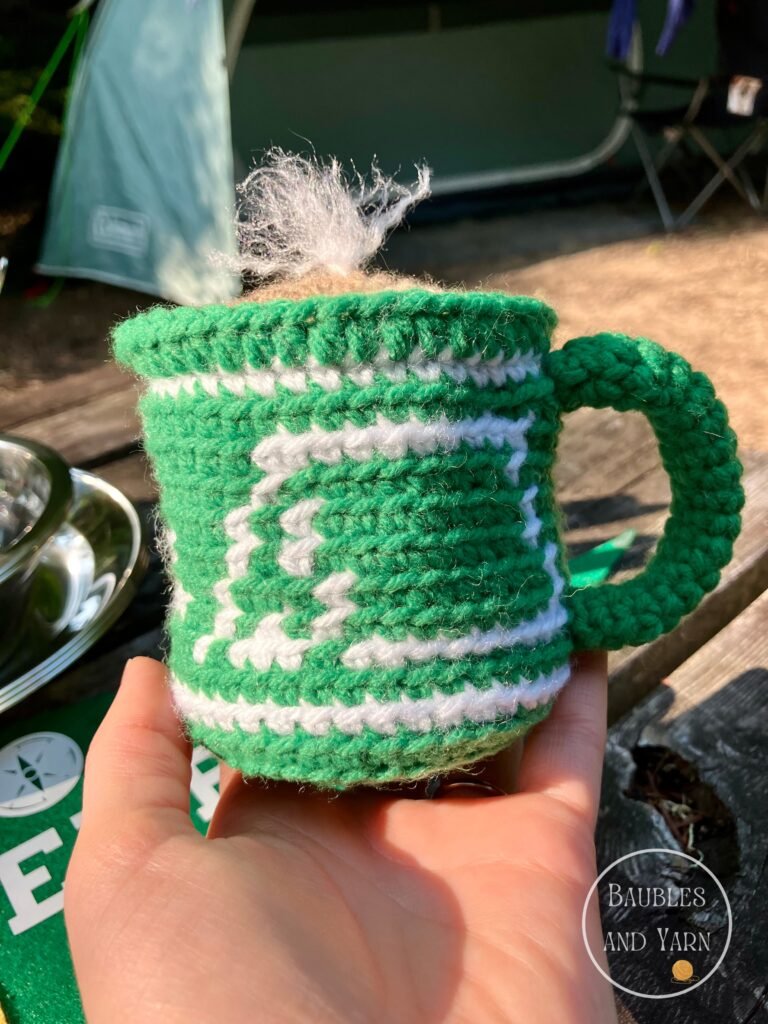 Free Crochet Camp Mug Pattern - Outdoor crochet mug green