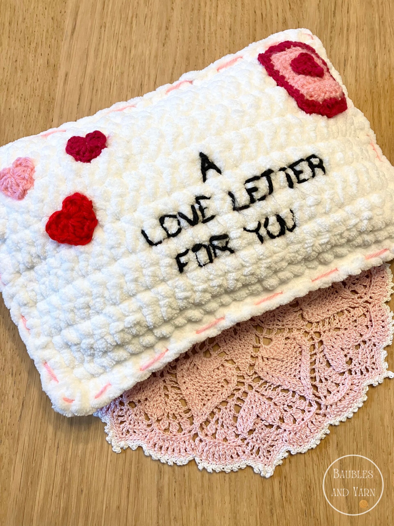 Valentine Love Letter Pillow Crochet Pattern