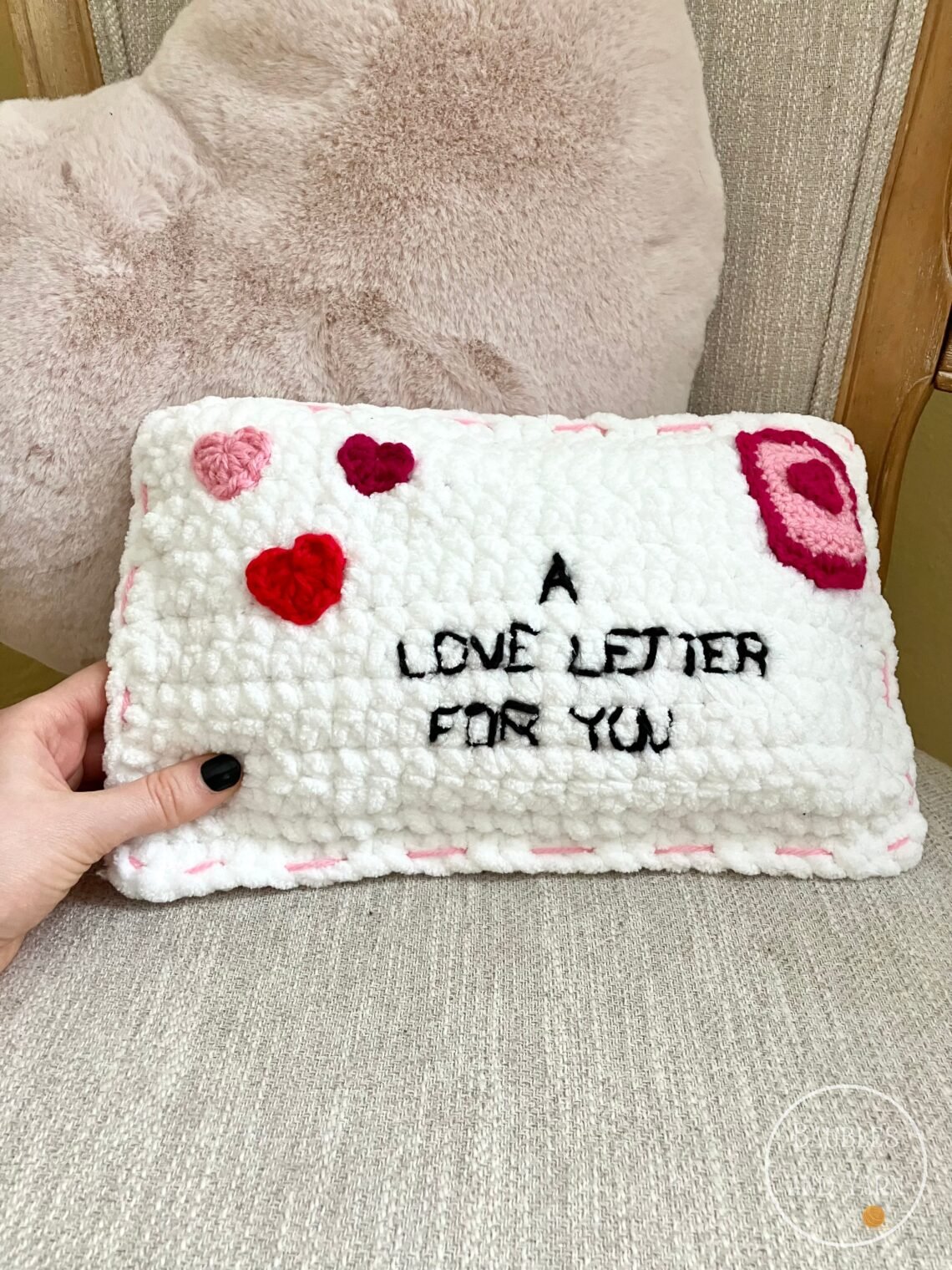 Valentine Love Letter Pillow Crochet Pattern - Video Tutorial