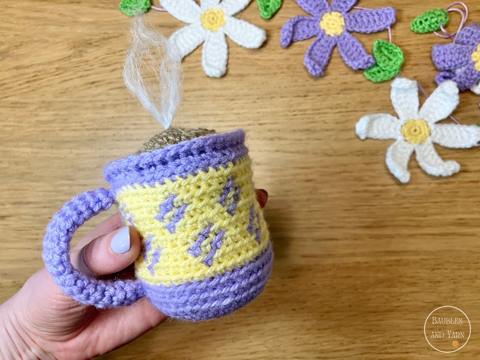 Spring Flowers Crochet Mug