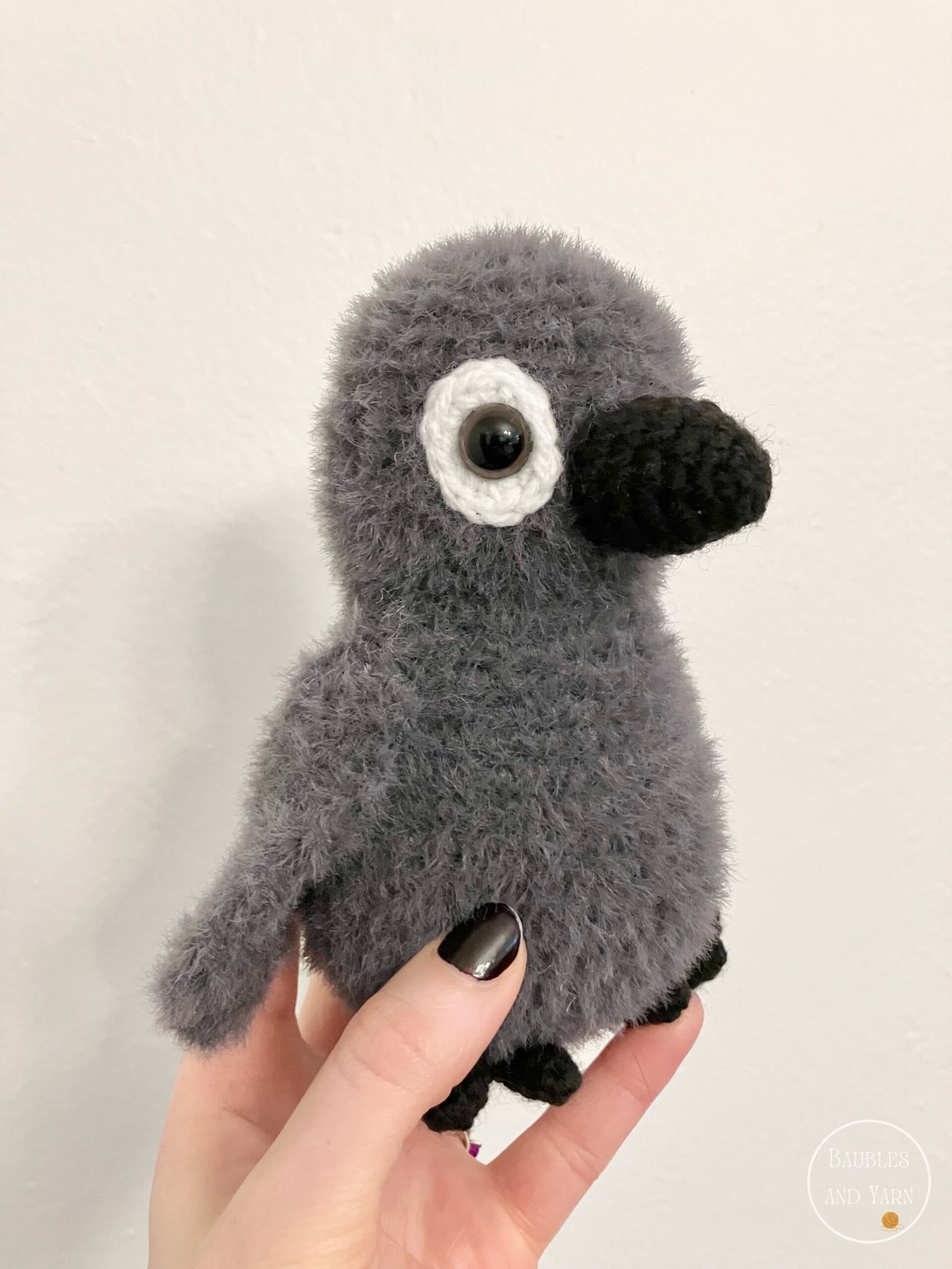 Fluffy Crow Crochet Pattern
