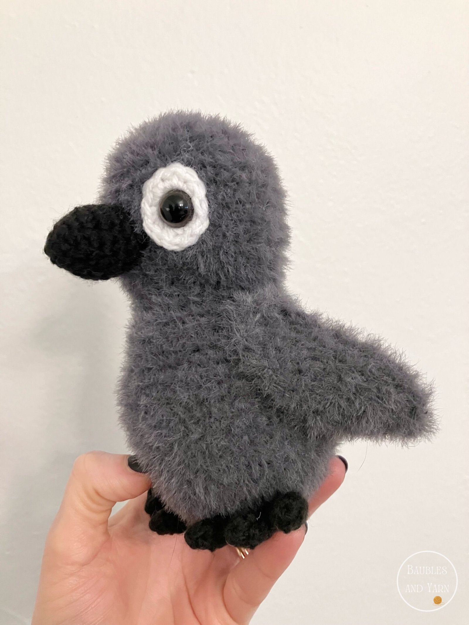 Fluffy Crow Crochet Pattern