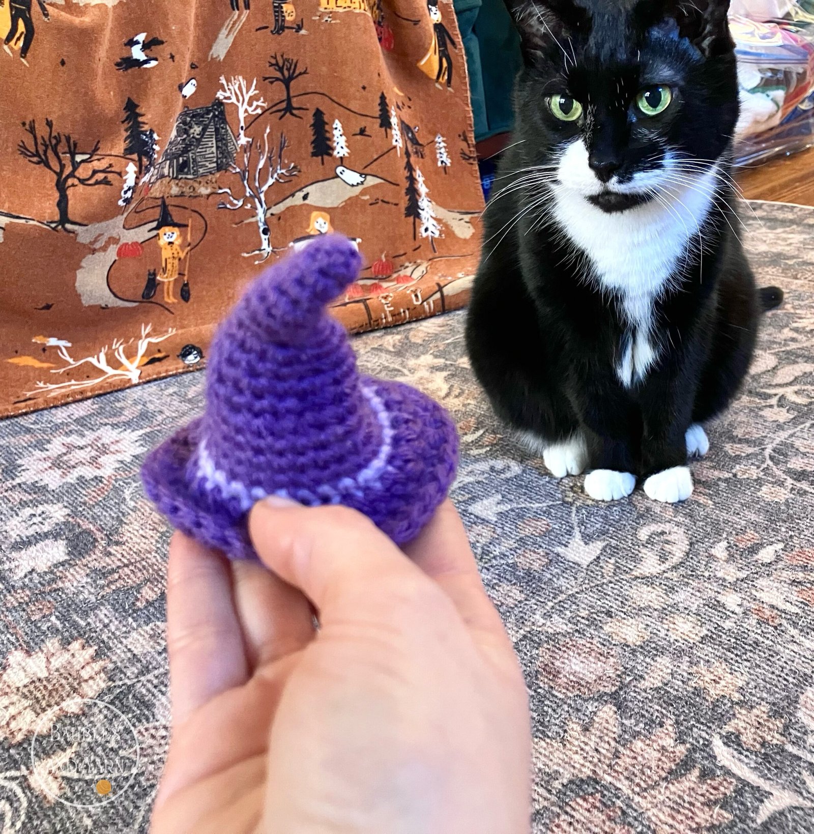 Halloween Witch Hat Crochet Cat Toy - Video Tutorial